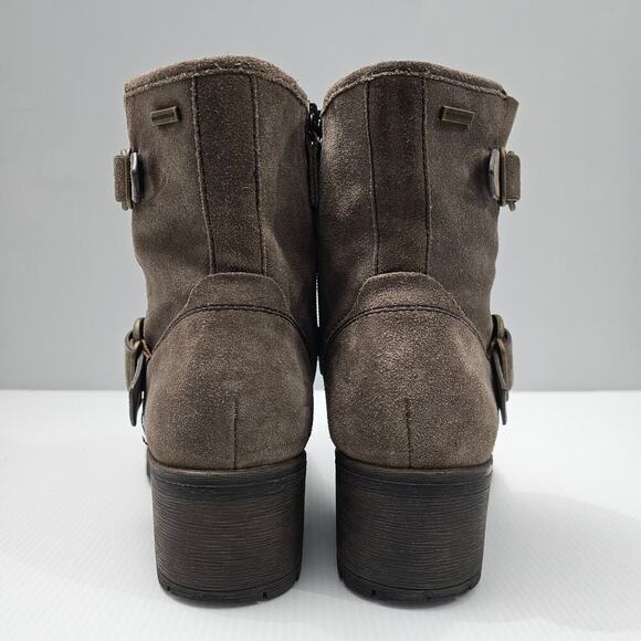 Comfortiva Barron Moto Boot Womens 10 Taupe Suede Leather Weatherproof Biker - Picture 7 of 16